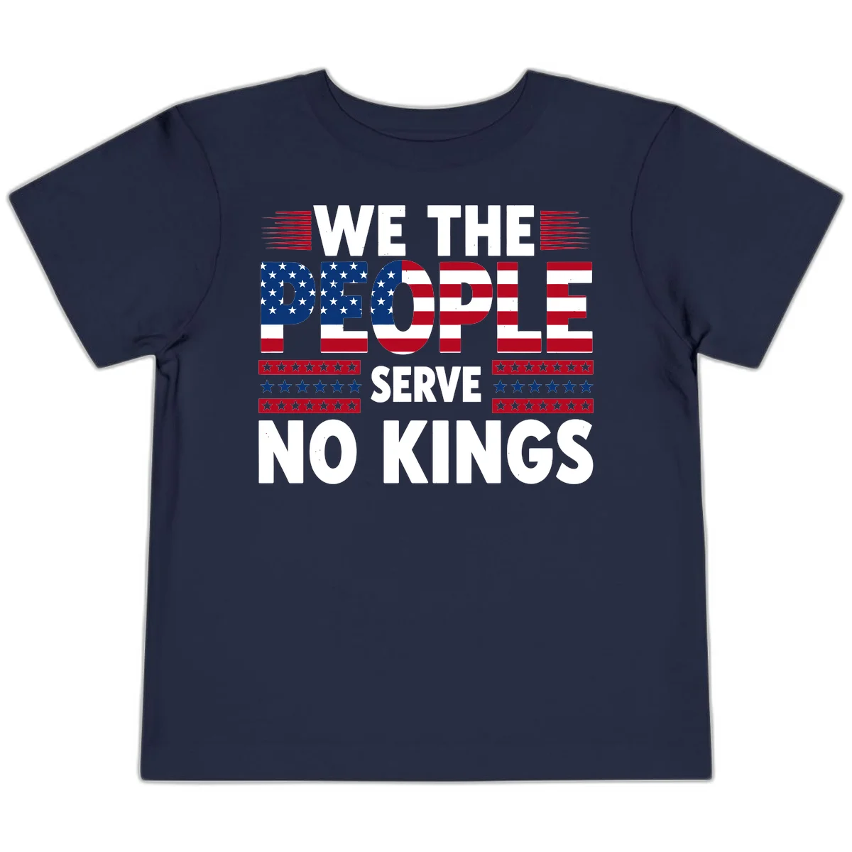We The People Patriotic Flag Typography Toddler T-Shirt in Navy