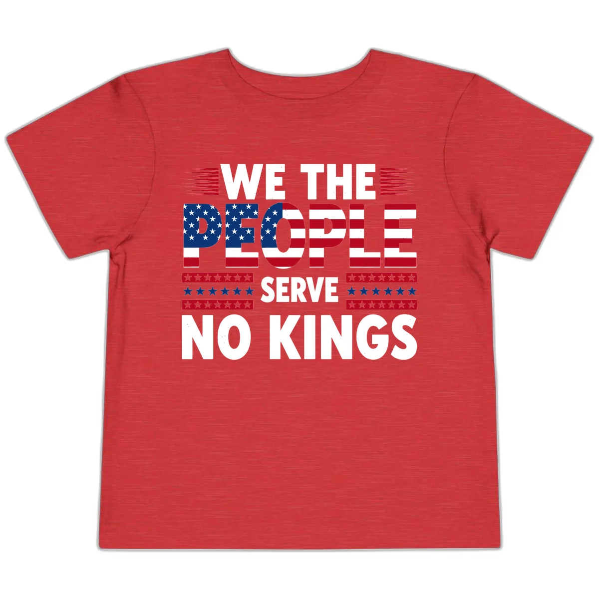We The People Patriotic Flag Typography Toddler T-Shirt in Heather Red
