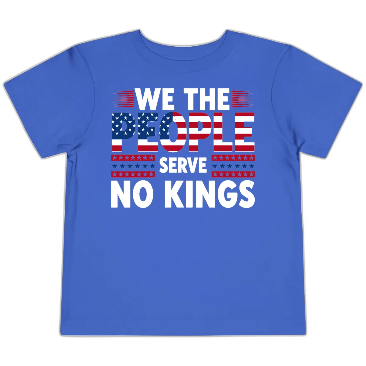 We The People Patriotic Flag Typography Toddler T-Shirt in True Royal
