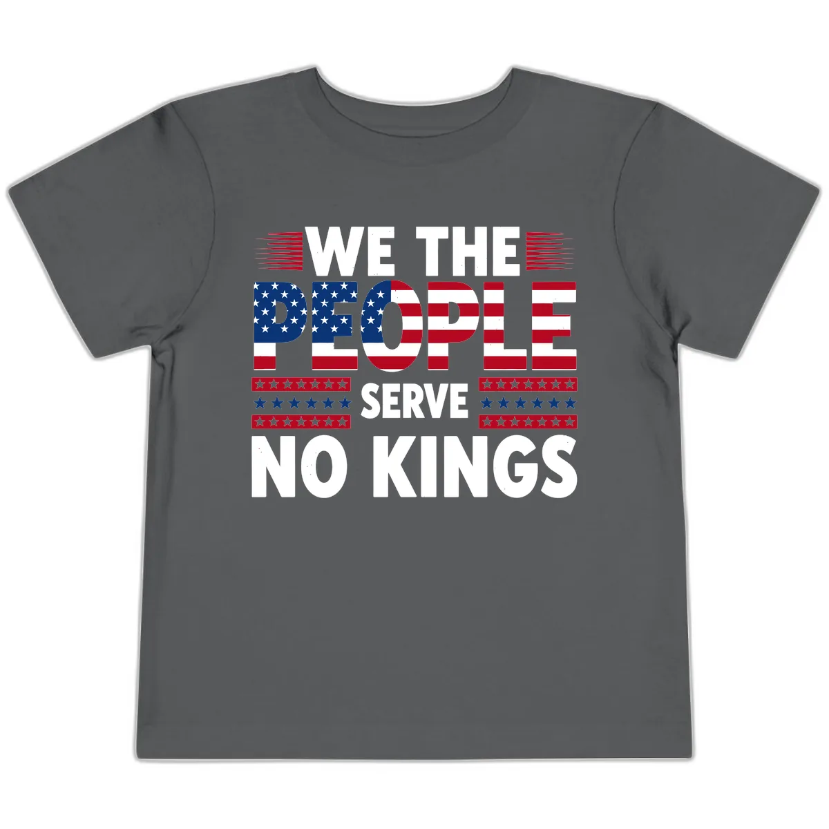 We The People Patriotic Flag Typography Toddler T-Shirt in Asphalt