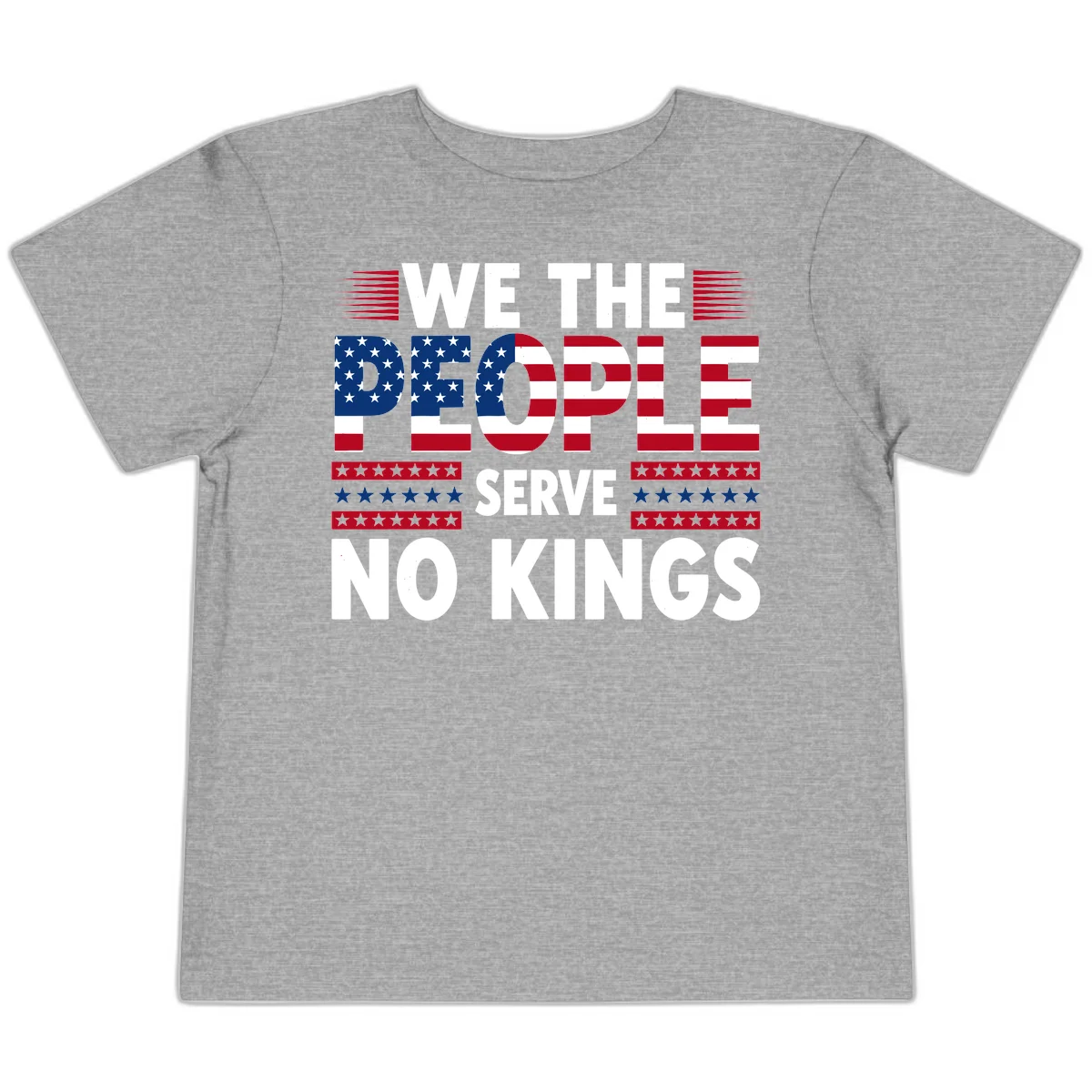 We The People Patriotic Flag Typography Toddler T-Shirt in Athletic Heather