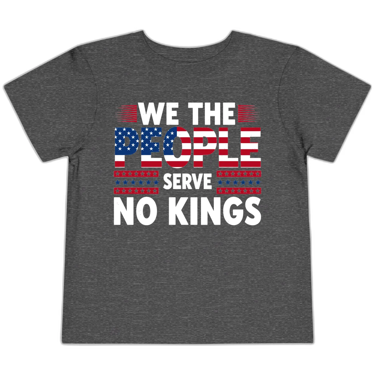 We The People Patriotic Flag Typography Toddler T-Shirt in Dark Heather Grey