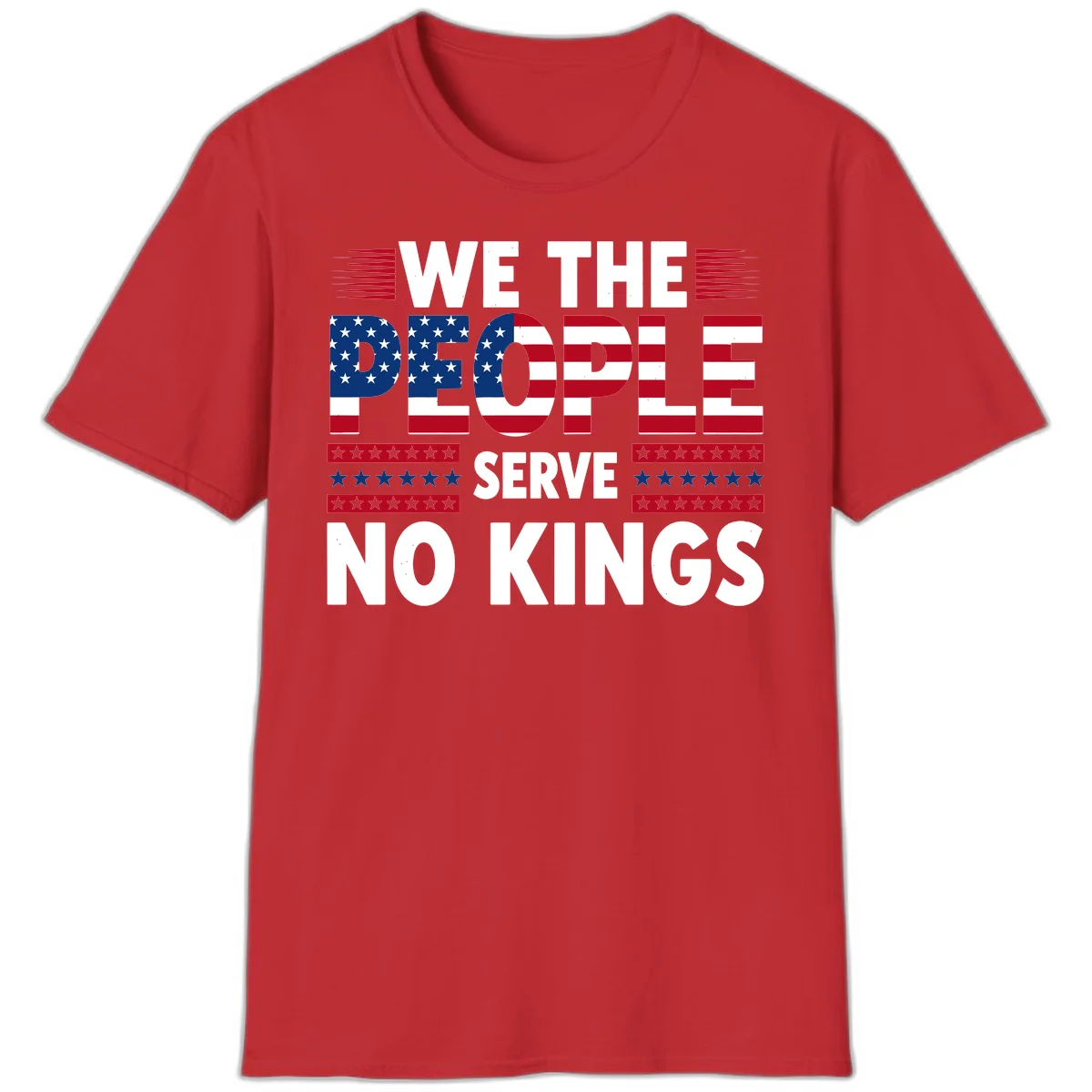 We The People Patriotic Flag Typography T-Shirt in Red