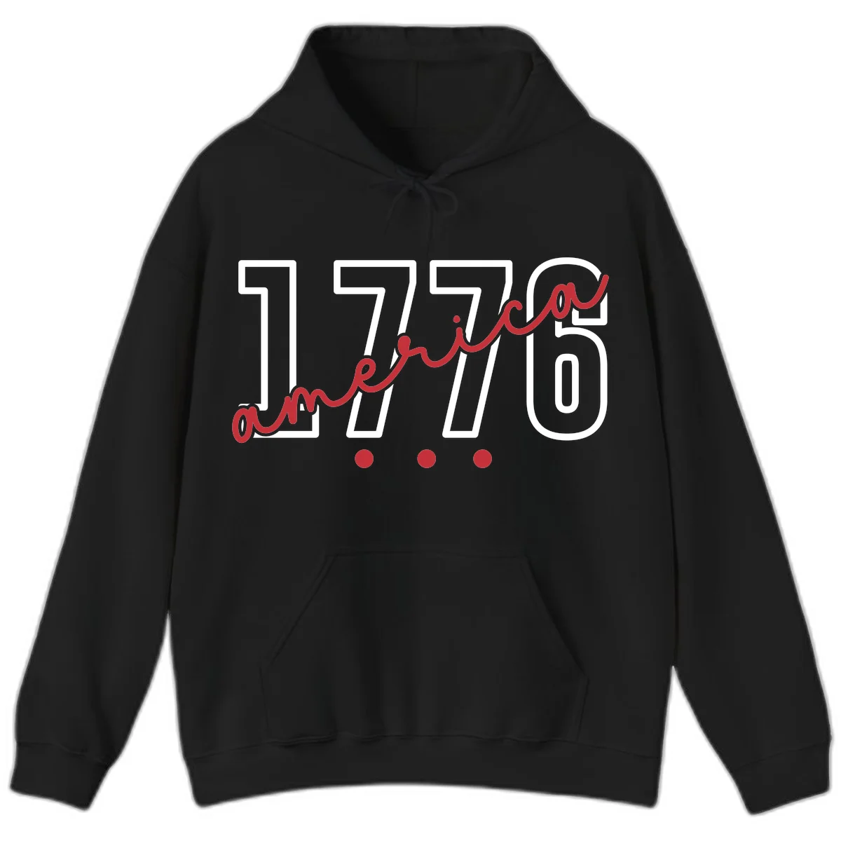 America Script Hoodie in Black