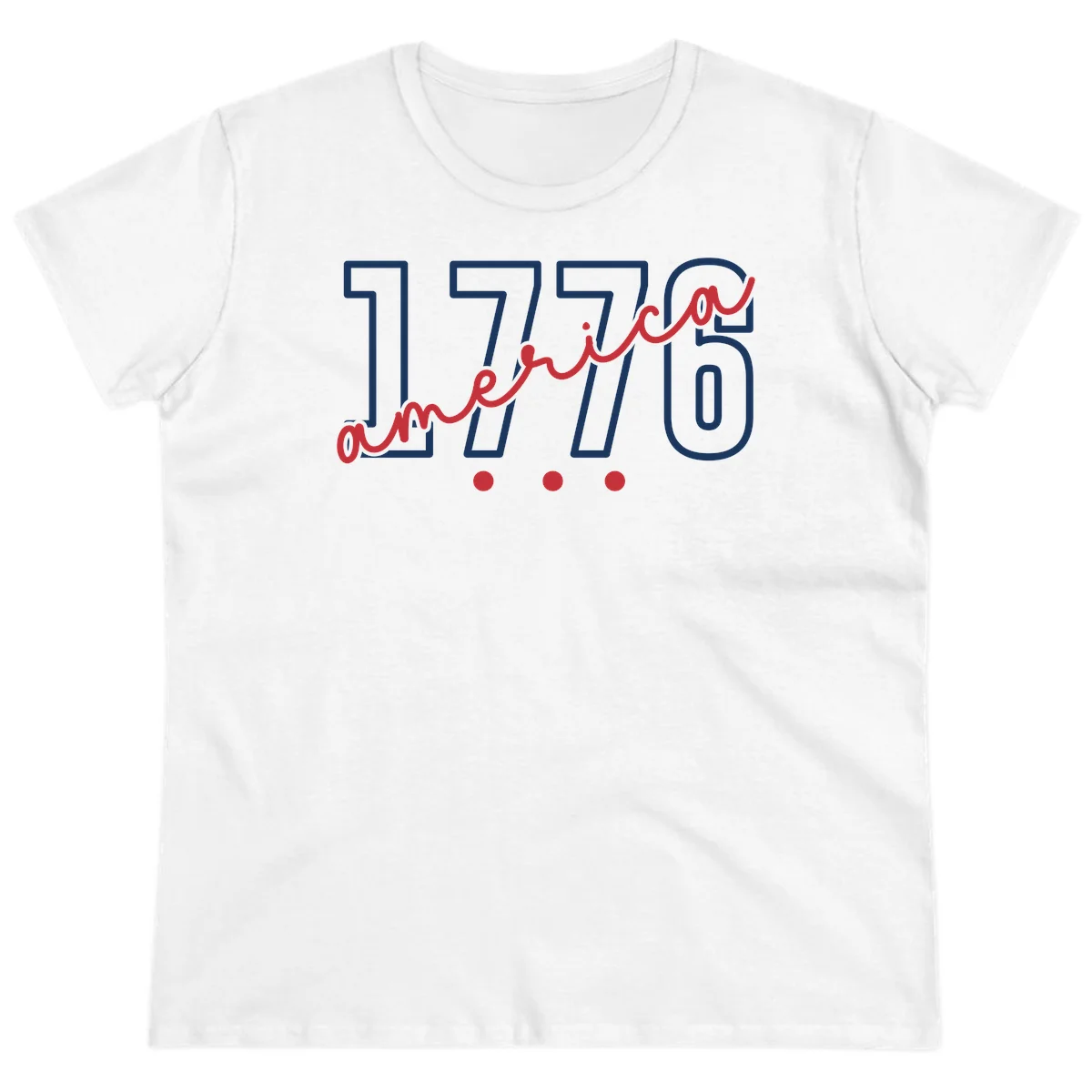America Script Ladies Tee in White