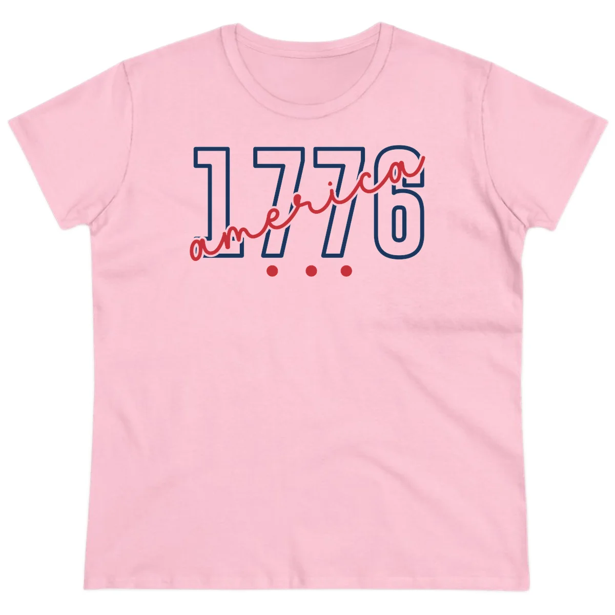 America Script Ladies Tee in Light Pink