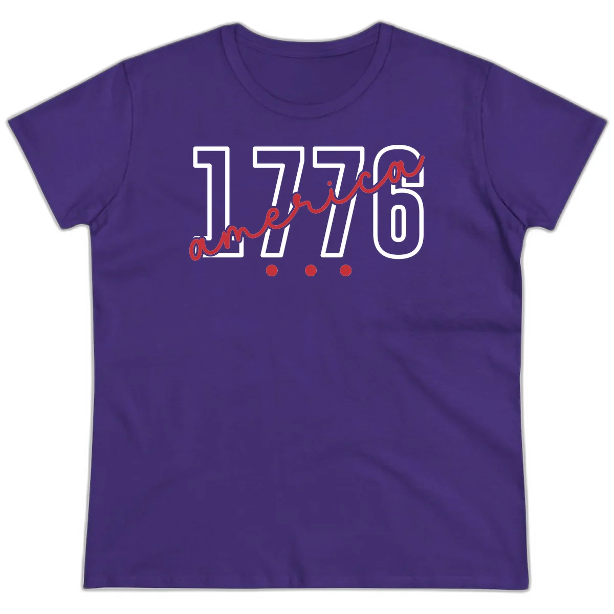 America Script Ladies Tee in Purple