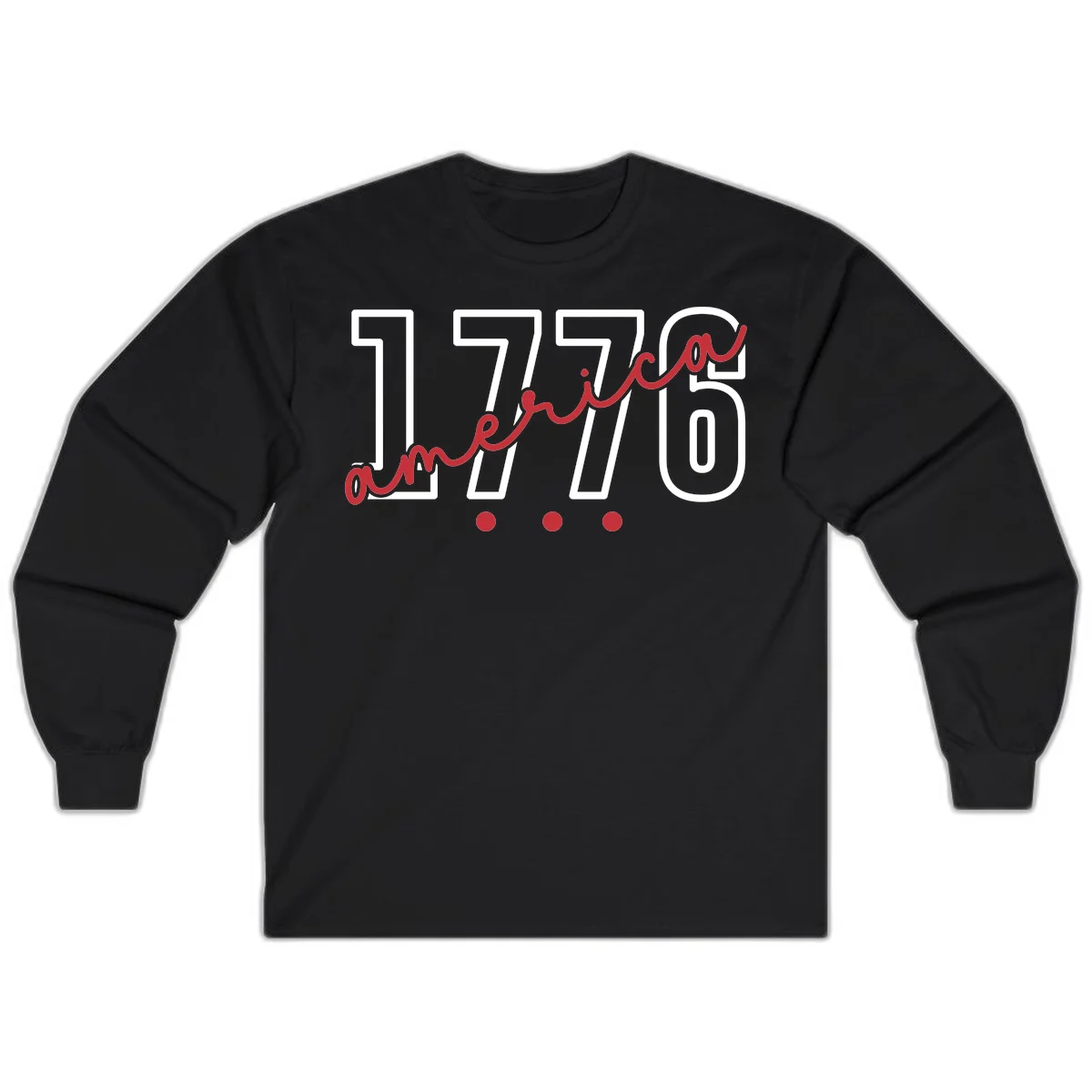 America Script Long Sleeve in Black