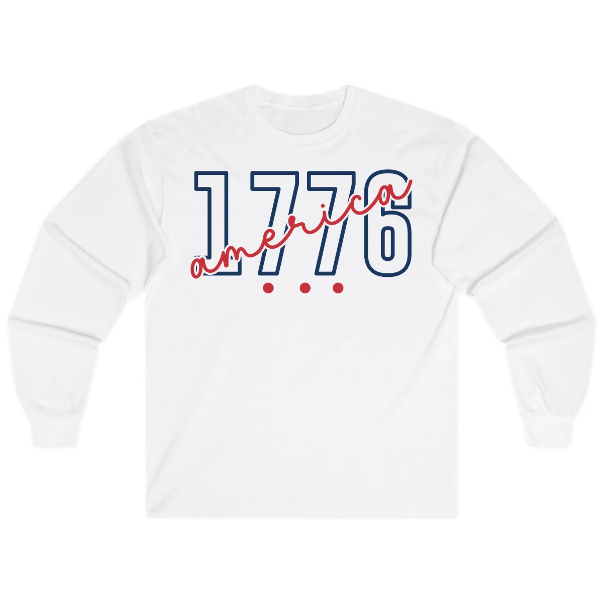 America Script Long Sleeve in White