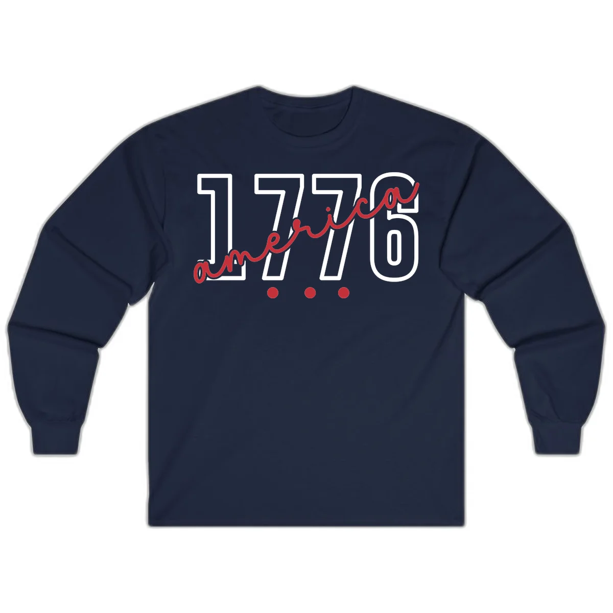 America Script Long Sleeve in Navy