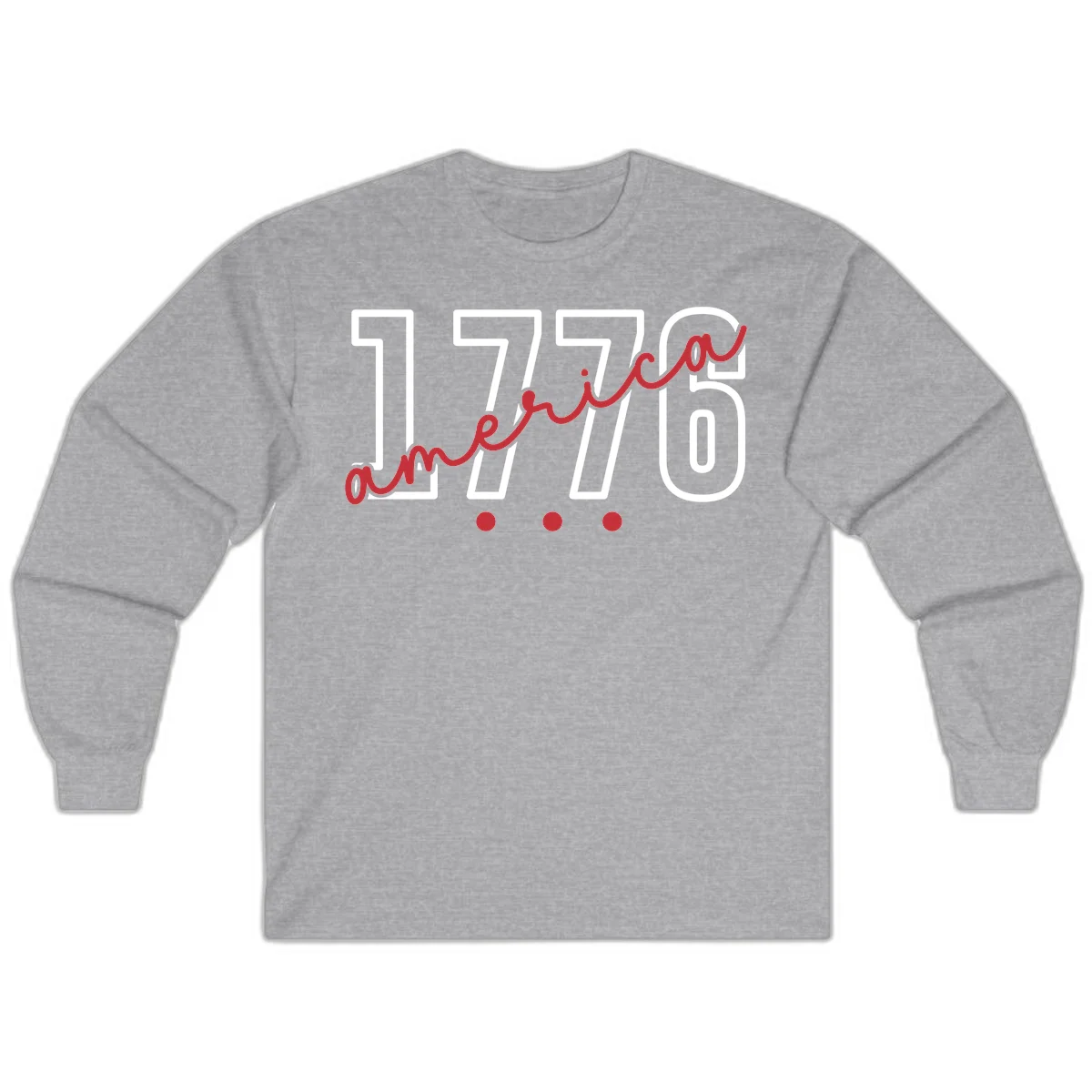 America Script Long Sleeve in Sport Grey