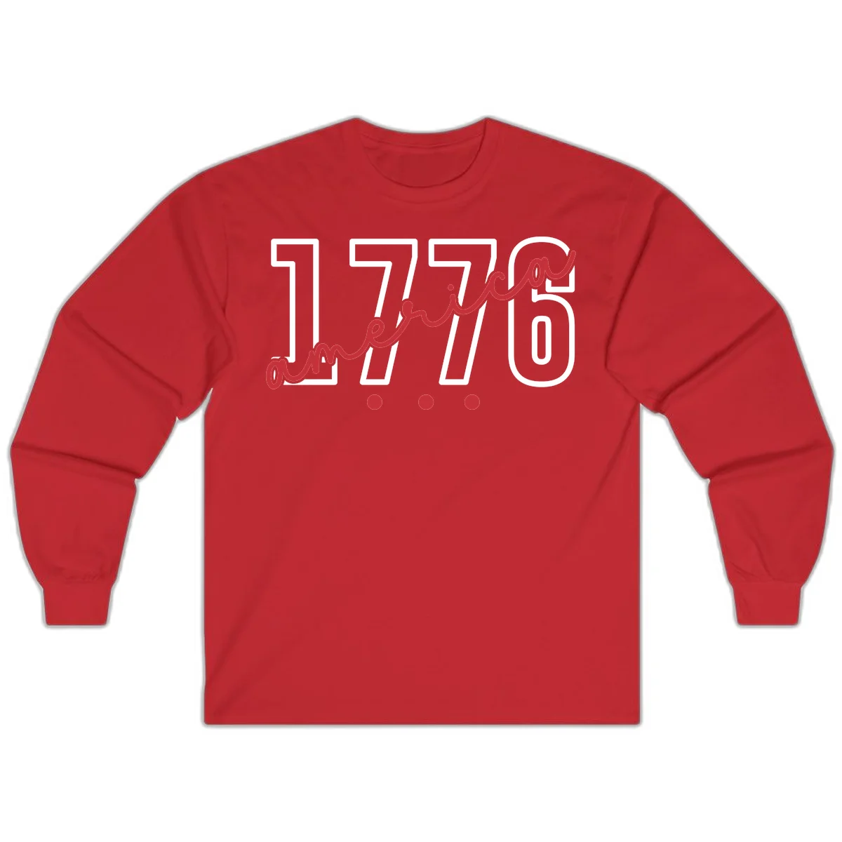 America Script Long Sleeve in Red