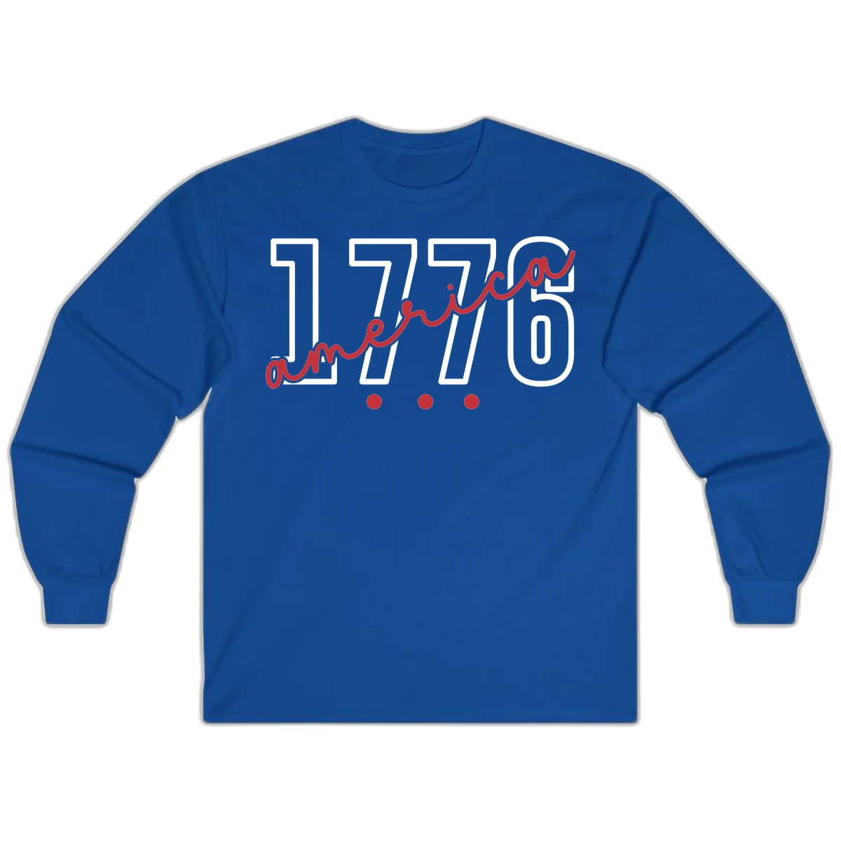 America Script Long Sleeve in Royal