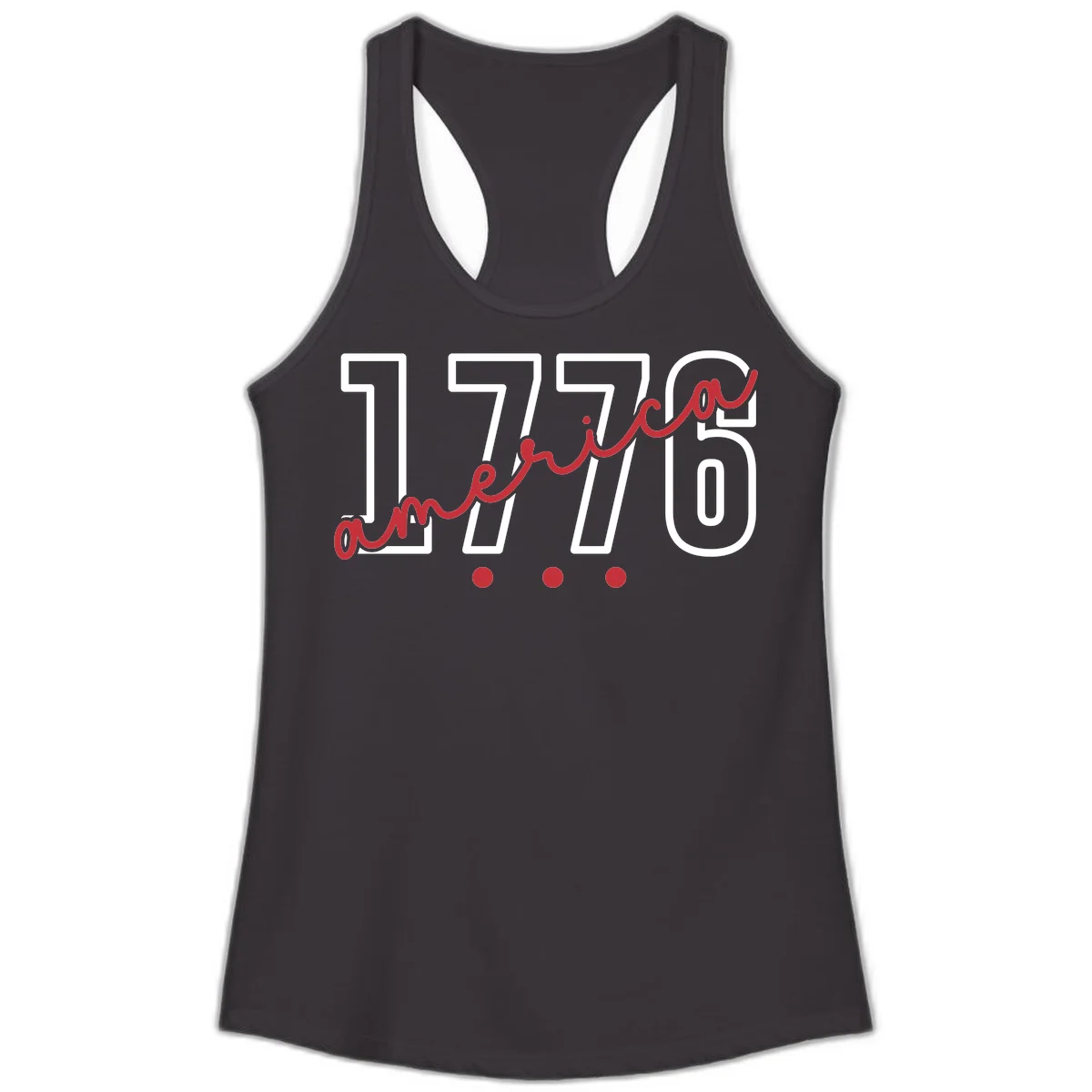 America Script Ladies Tank in Black