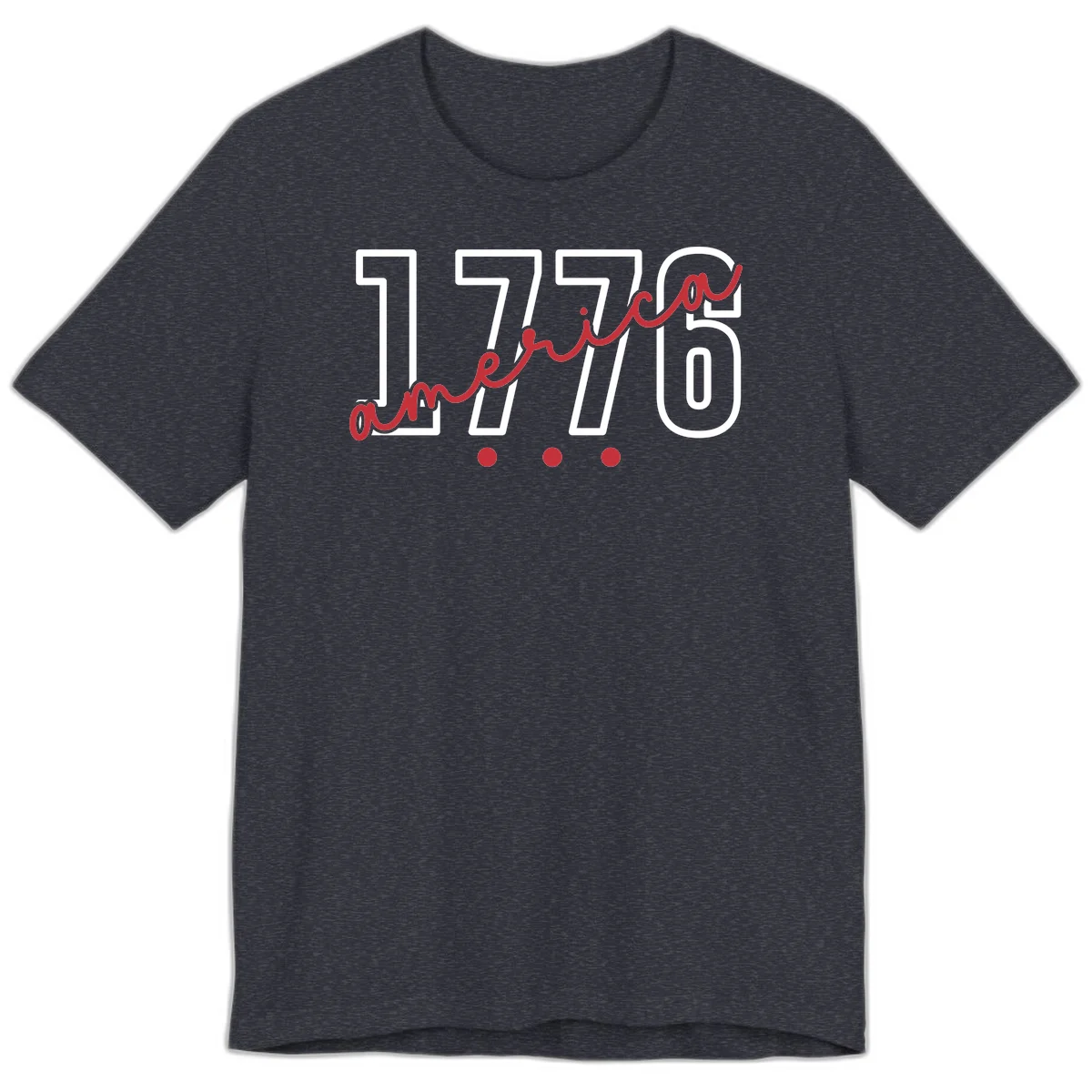 America Script Premium T-Shirt in Heather Navy