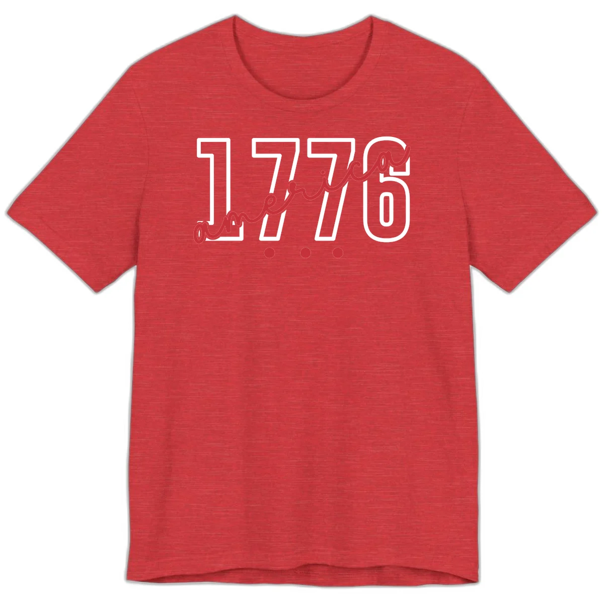America Script Premium T-Shirt in Heather Red
