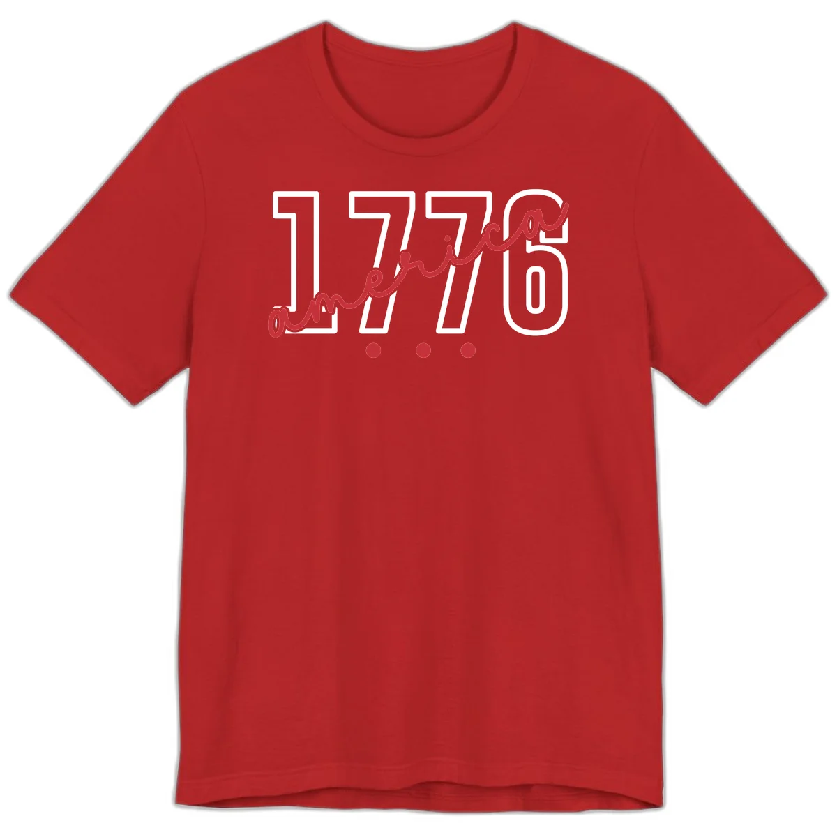 America Script Premium T-Shirt in Red