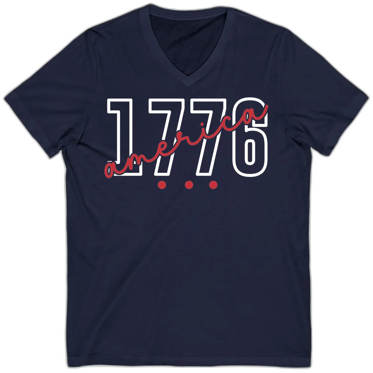 America Script V-Neck in Navy
