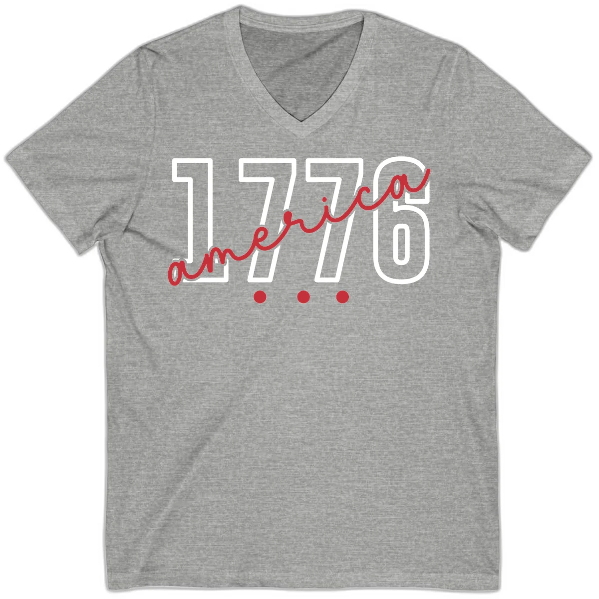 America Script V-Neck in Athletic Heather