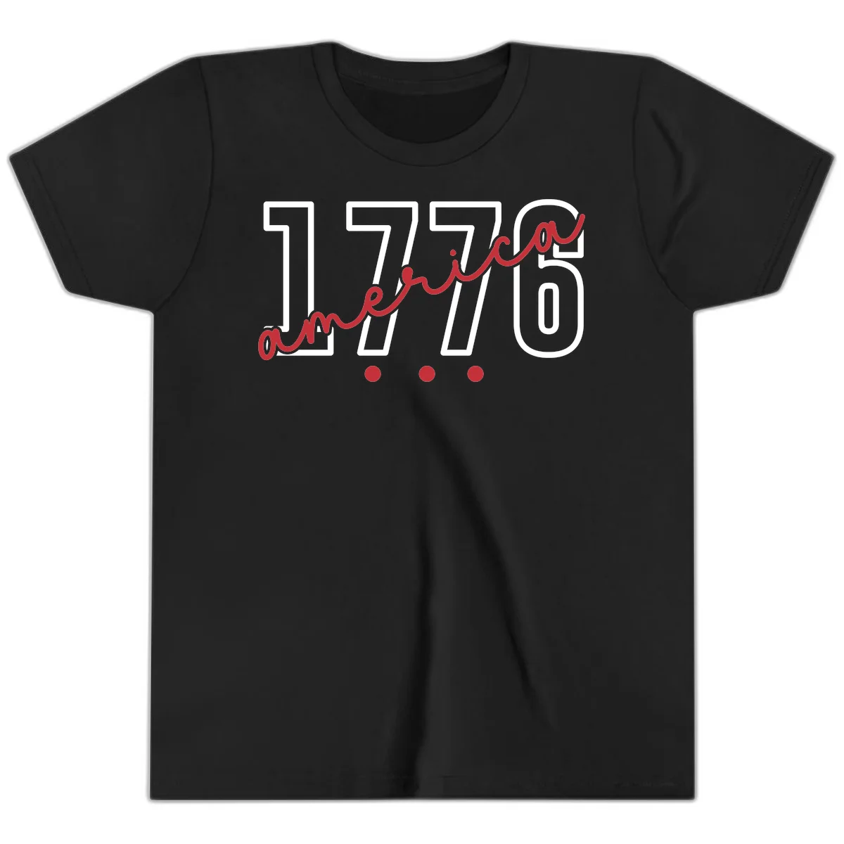 America Script Youth T-Shirt in Black