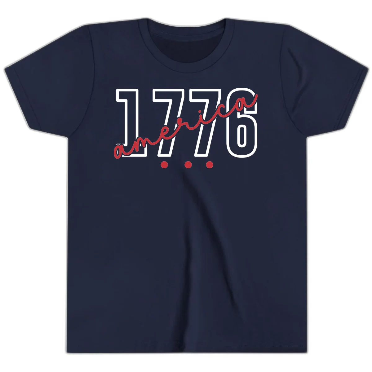 America Script Youth T-Shirt in Navy