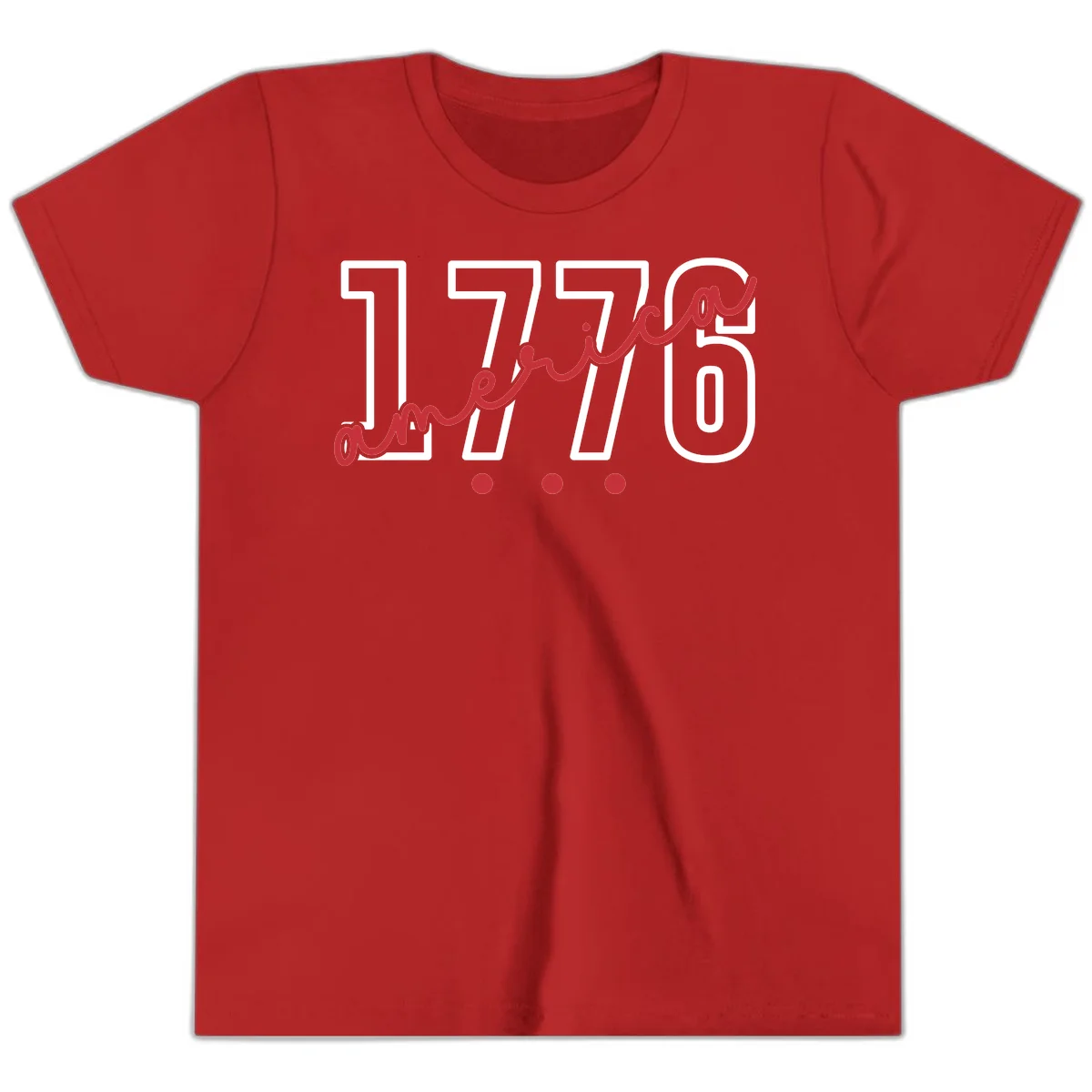 America Script Youth T-Shirt in Red