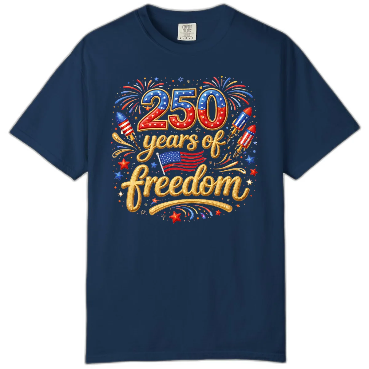 America 250th Anniversary Freedom Celebration Comfort Color in Navy