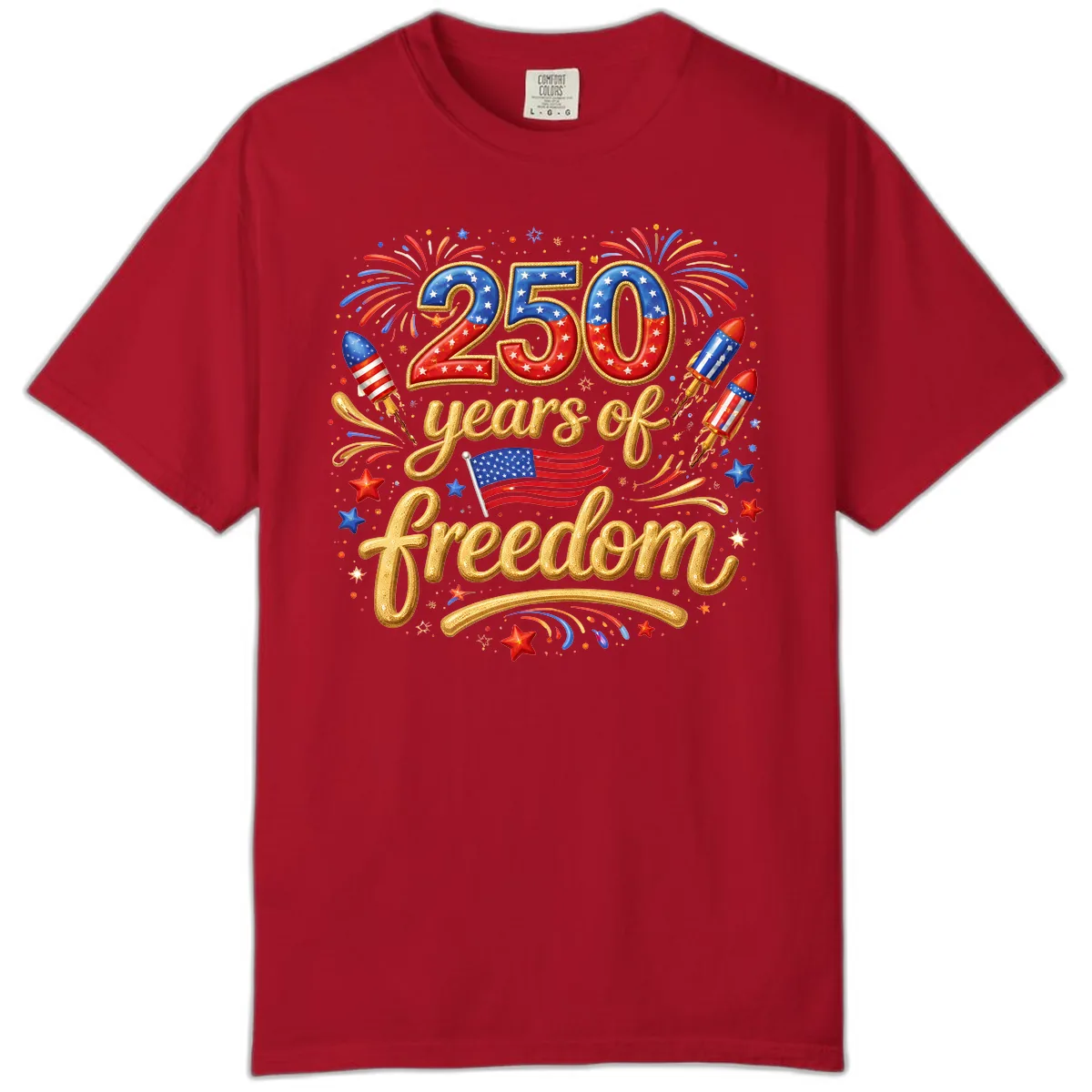 America 250th Anniversary Freedom Celebration Comfort Color in Red