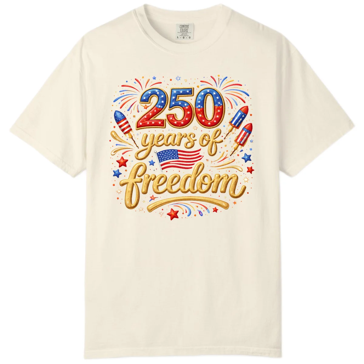 America 250th Anniversary Freedom Celebration Comfort Color in Ivory