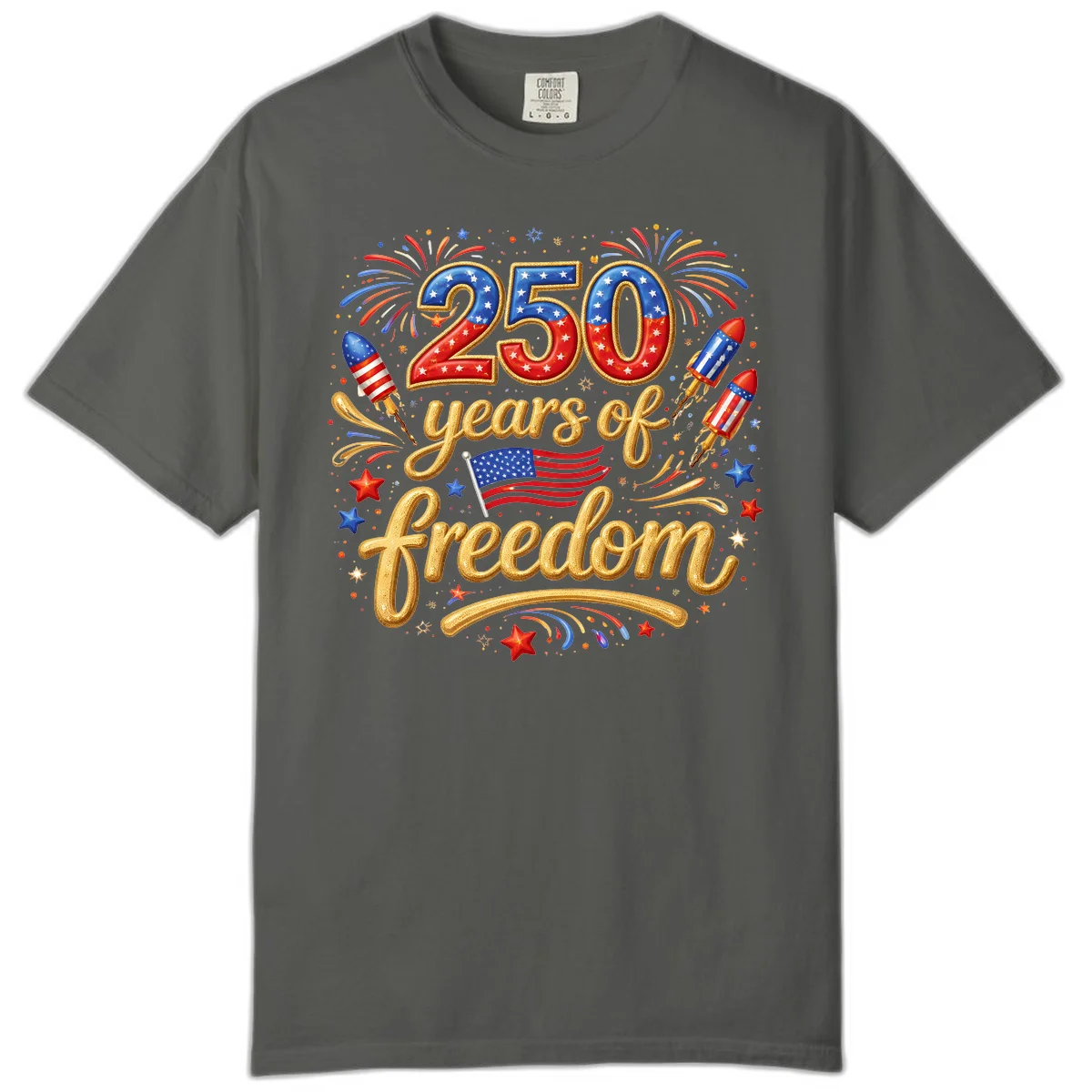 America 250th Anniversary Freedom Celebration Comfort Color in Pepper