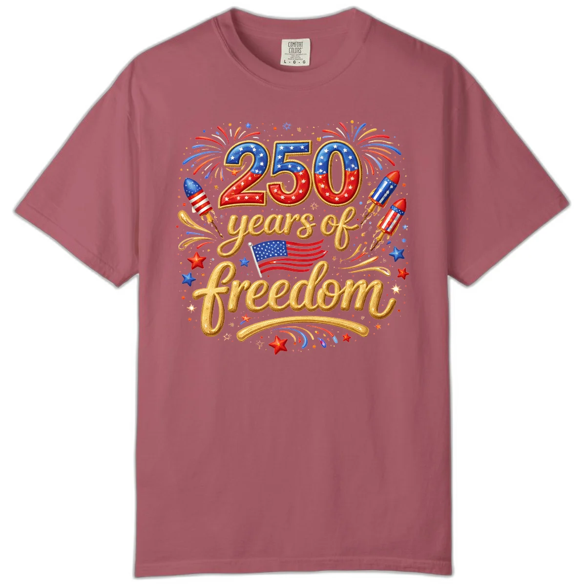 America 250th Anniversary Freedom Celebration Comfort Color in Crimson