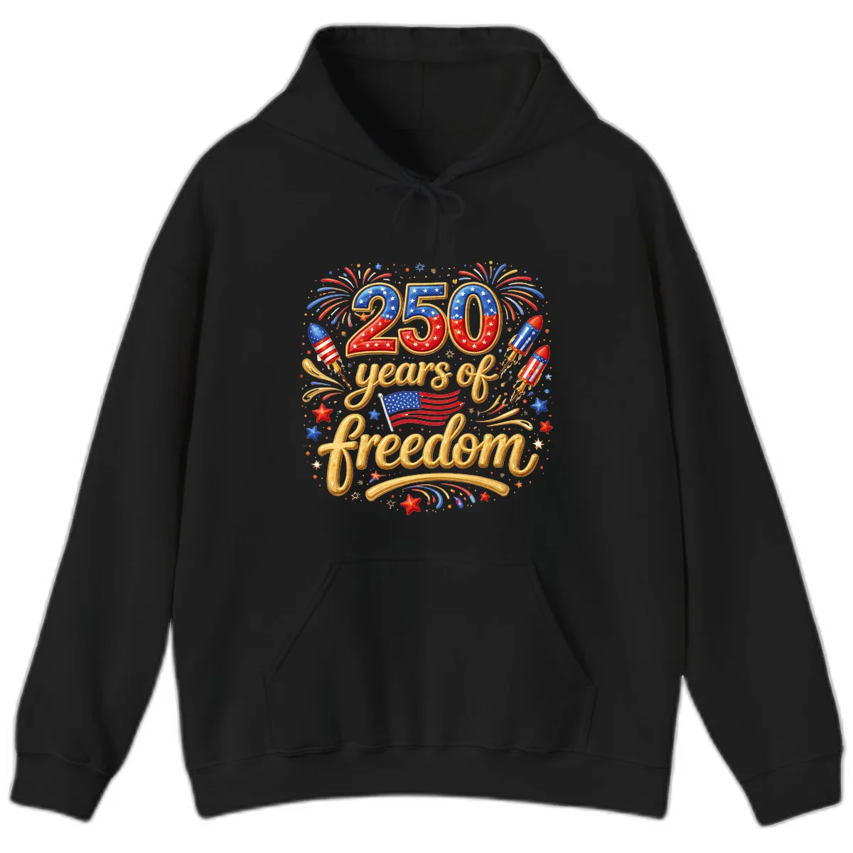 America 250th Anniversary Freedom Celebration Hoodie in Black