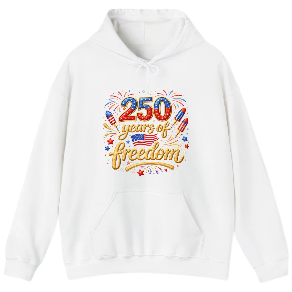 America 250th Anniversary Freedom Celebration Hoodie in White