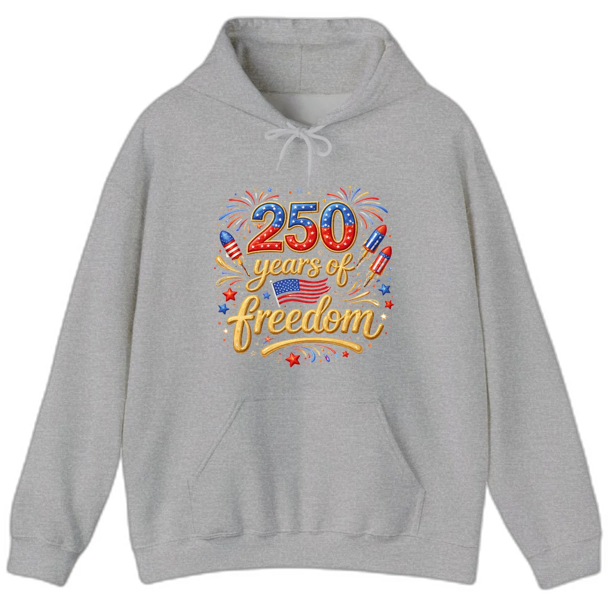 America 250th Anniversary Freedom Celebration Hoodie in Sport Grey