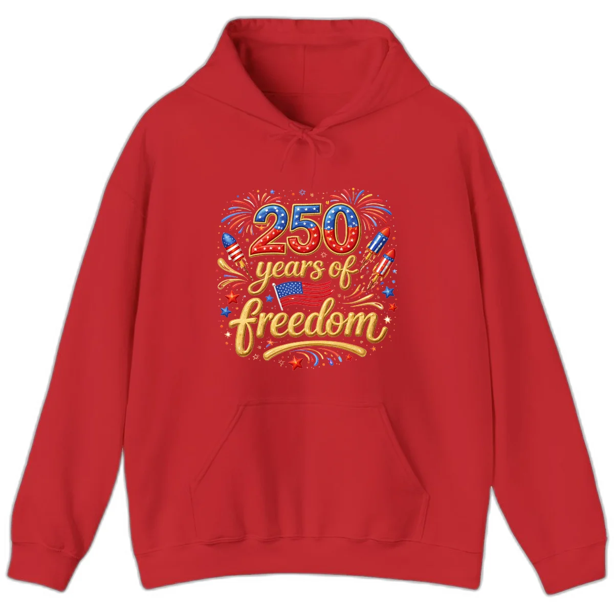 America 250th Anniversary Freedom Celebration Hoodie in Red