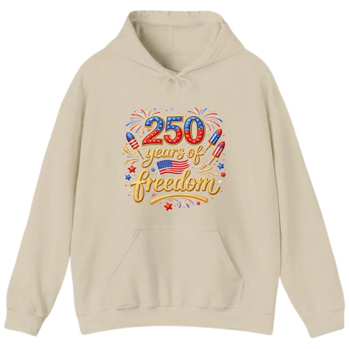 America 250th Anniversary Freedom Celebration Hoodie in Sand