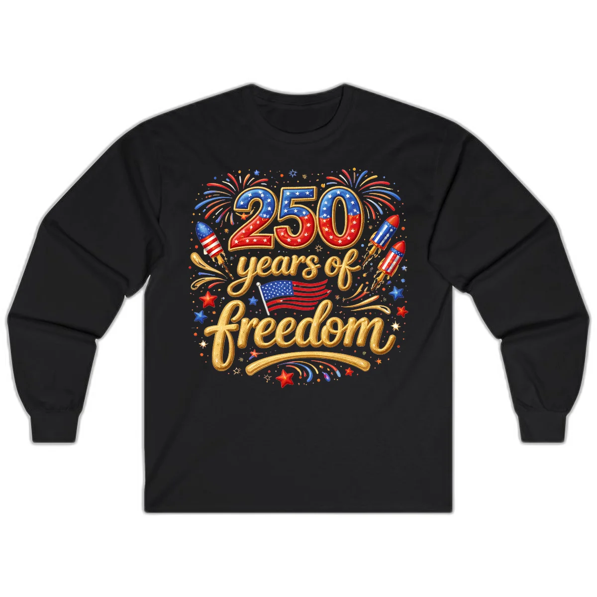 America 250th Anniversary Freedom Celebration Long Sleeve in Black