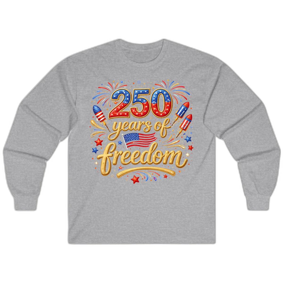 America 250th Anniversary Freedom Celebration Long Sleeve in Sport Grey