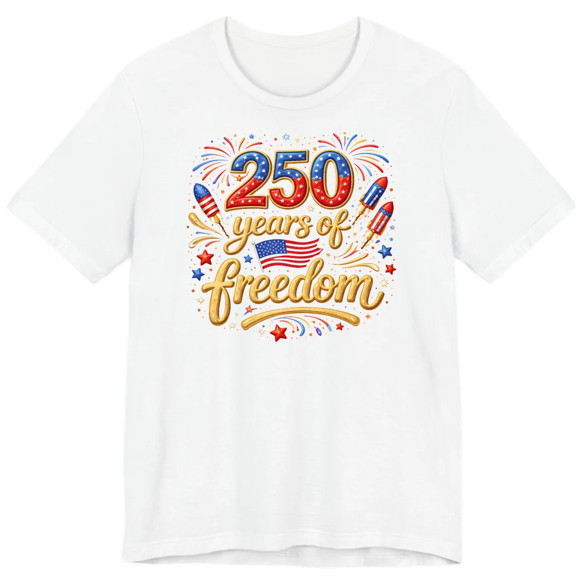 America 250th Anniversary Freedom Celebration Premium T-Shirt in White