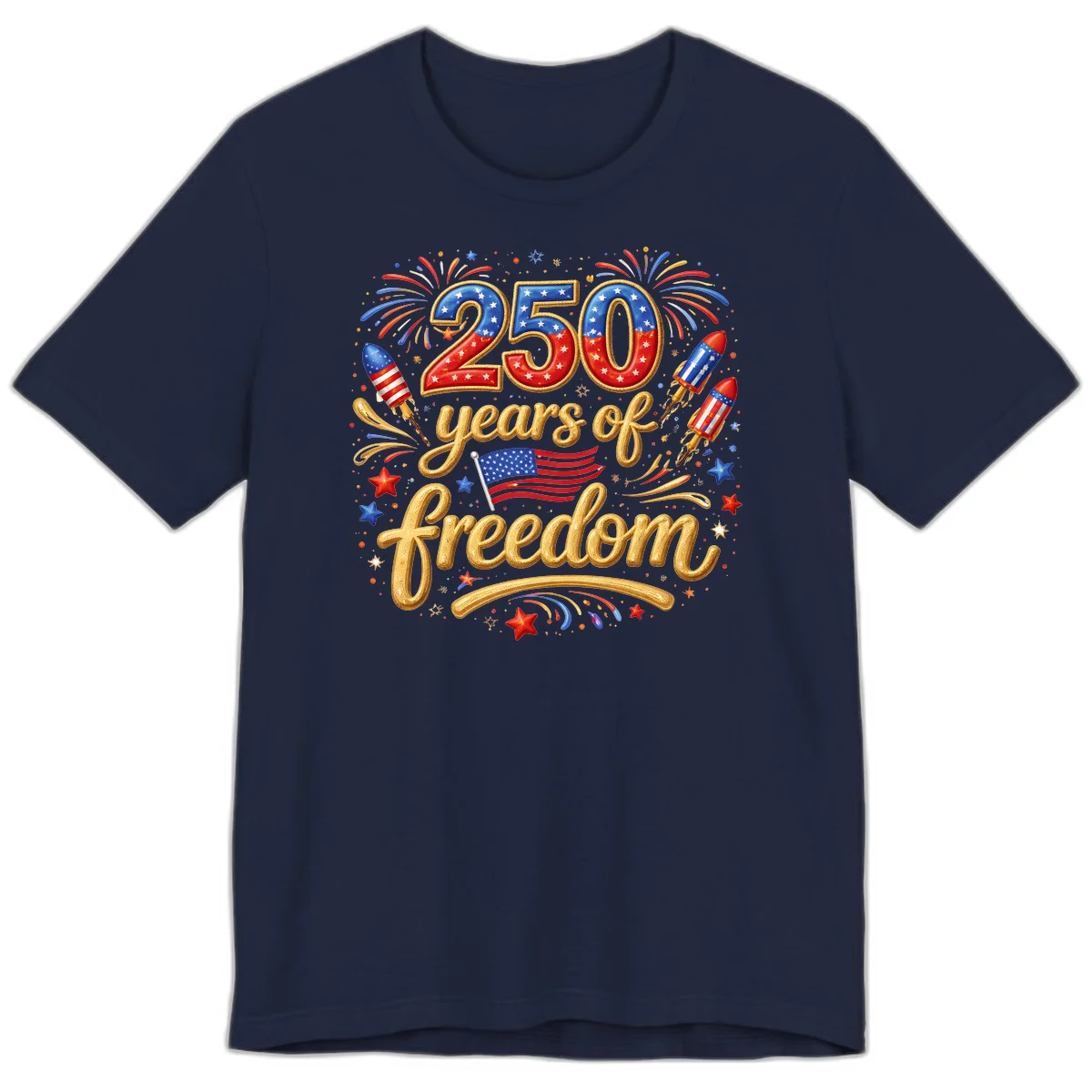 America 250th Anniversary Freedom Celebration Premium T-Shirt in Navy