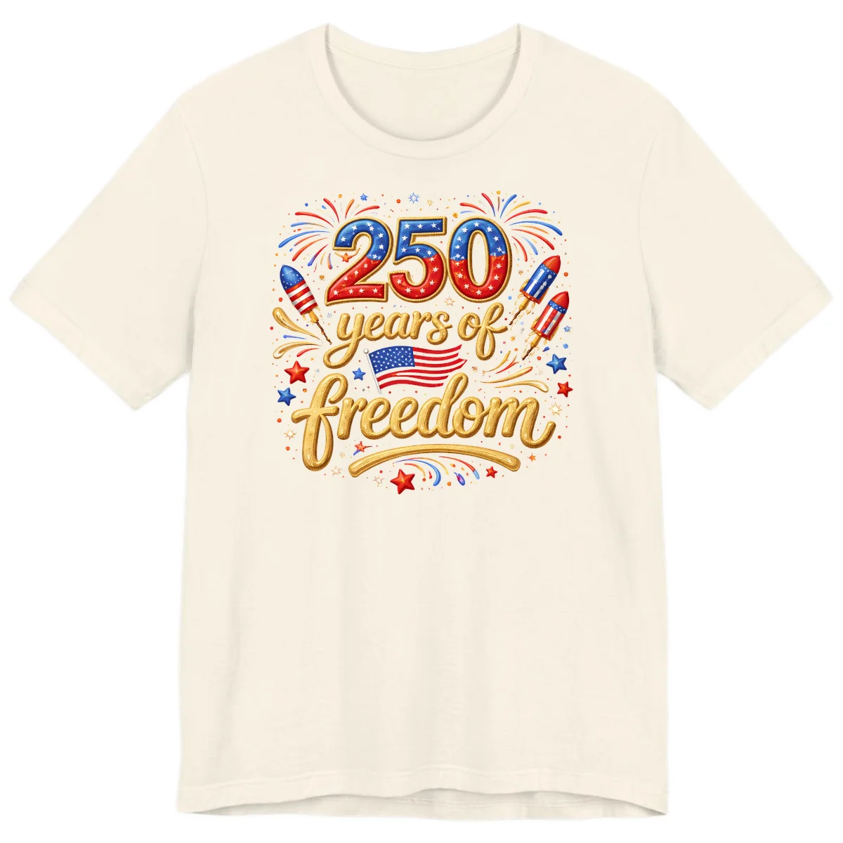 America 250th Anniversary Freedom Celebration Premium T-Shirt in Natural