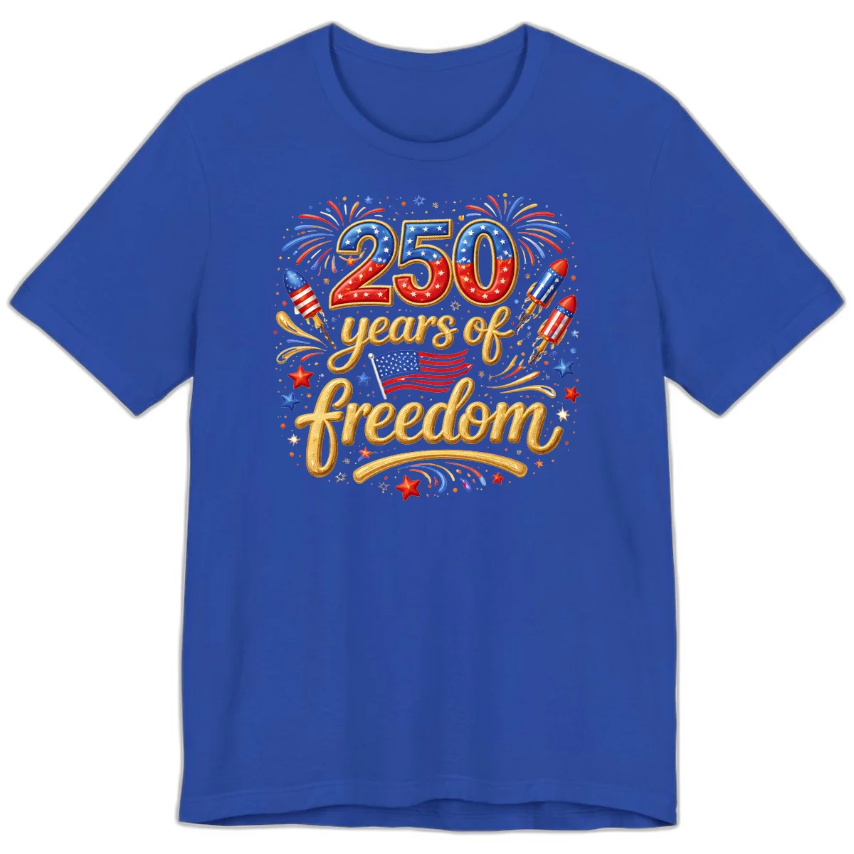 America 250th Anniversary Freedom Celebration Premium T-Shirt in True Royal