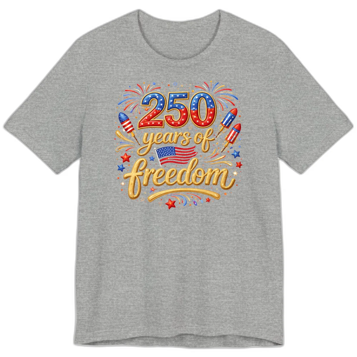 America 250th Anniversary Freedom Celebration Premium T-Shirt in Athletic Heather