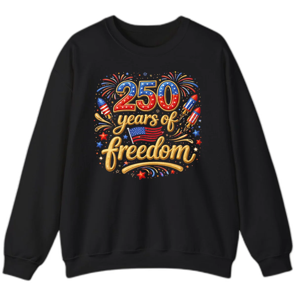 America 250th Anniversary Freedom Celebration Sweatshirt in Black