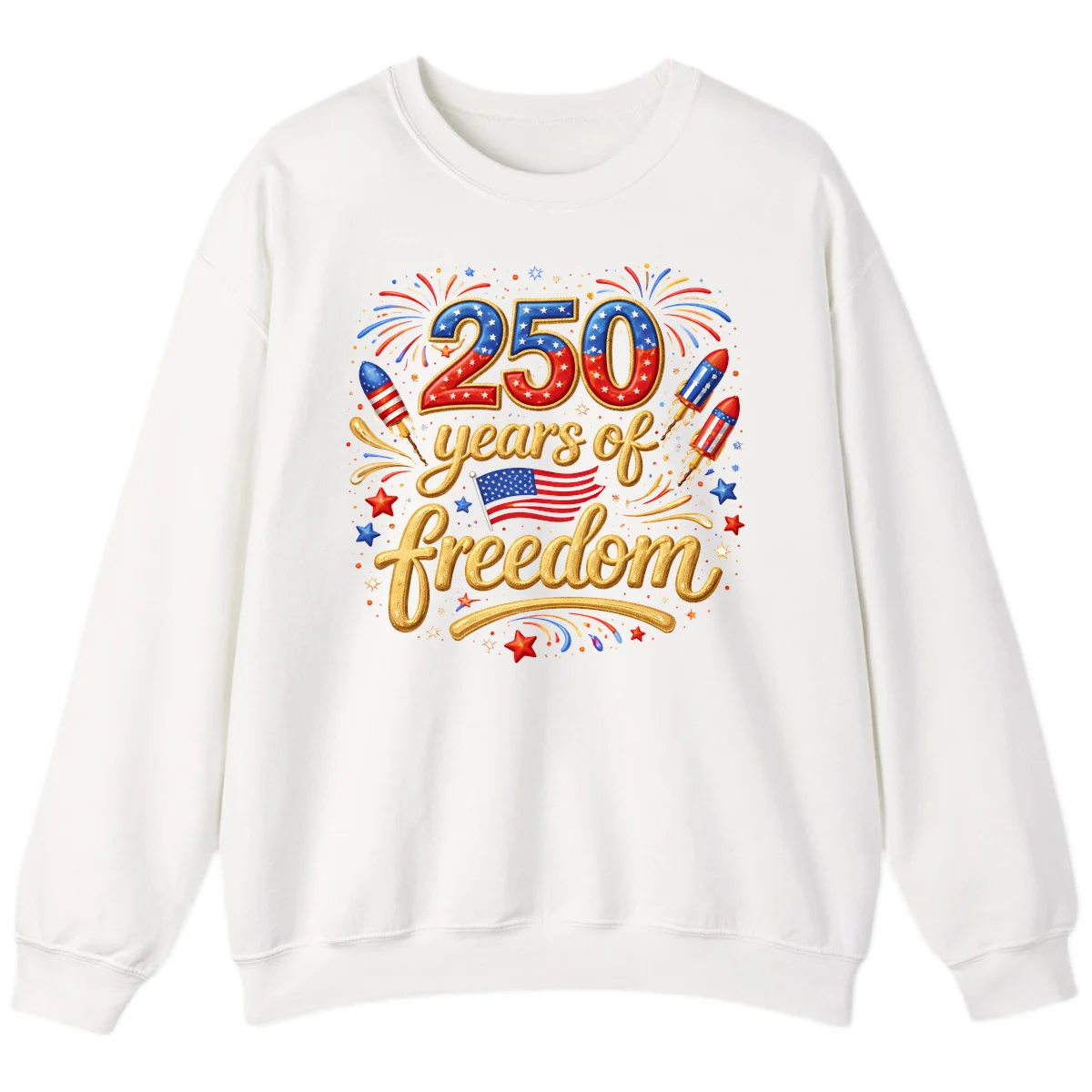 America 250th Anniversary Freedom Celebration Sweatshirt in White