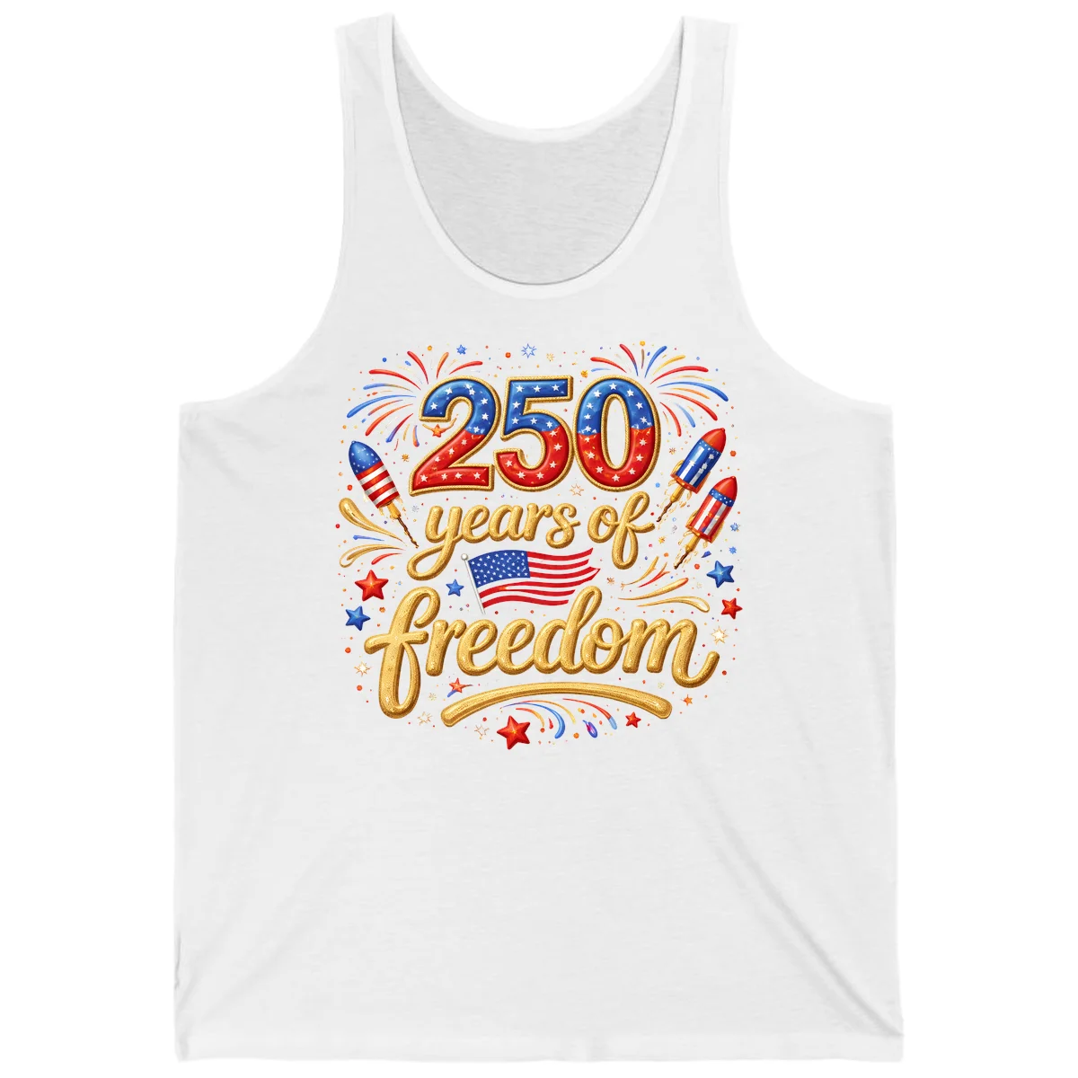 America 250th Anniversary Freedom Celebration Tank in White