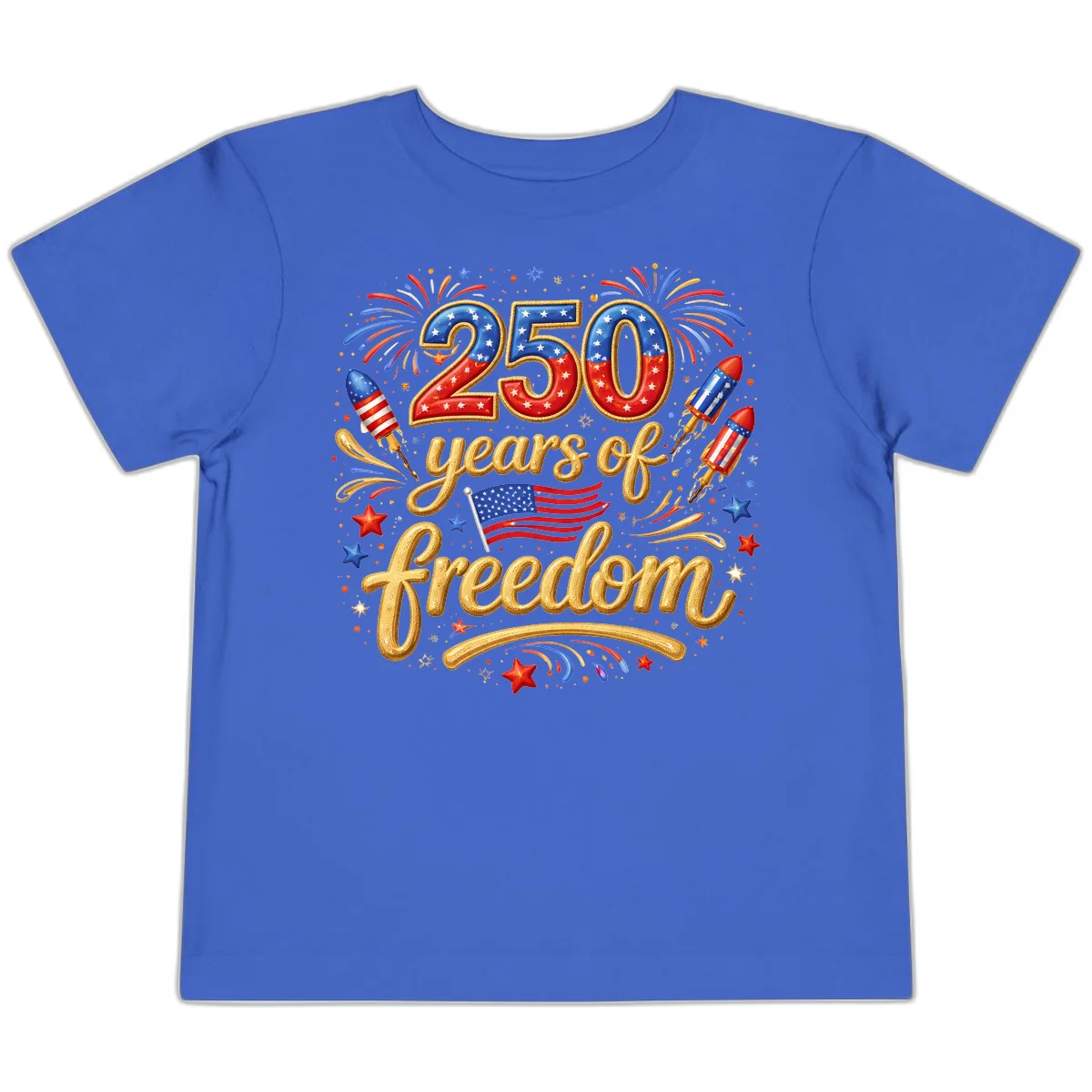 America 250th Anniversary Freedom Celebration Toddler T-Shirt in True Royal
