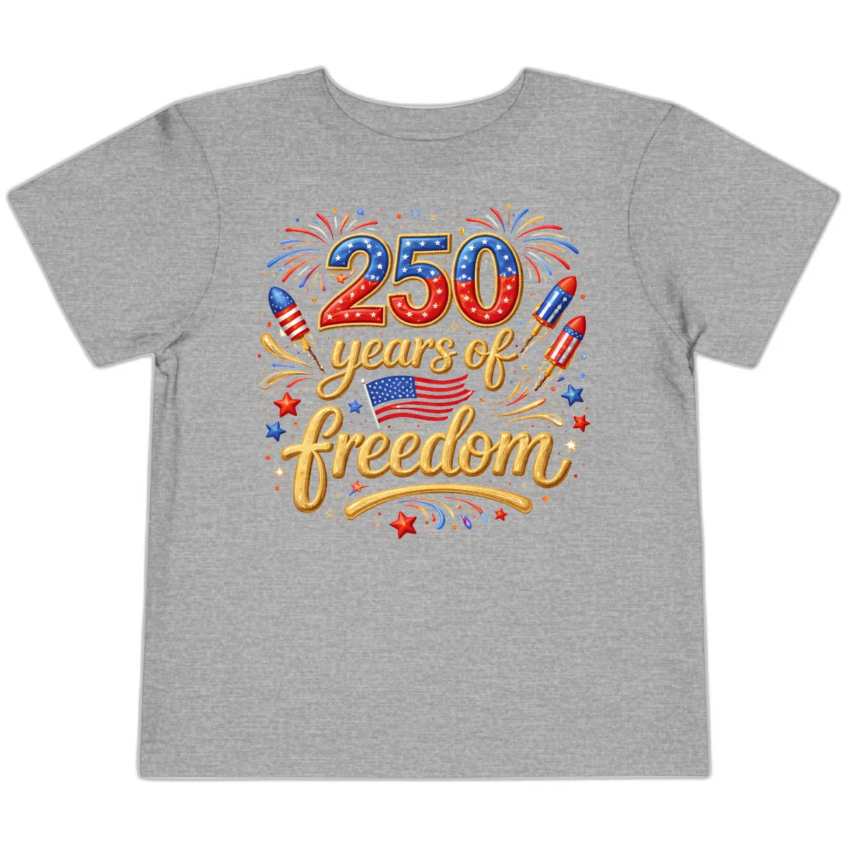 America 250th Anniversary Freedom Celebration Toddler T-Shirt in Athletic Heather