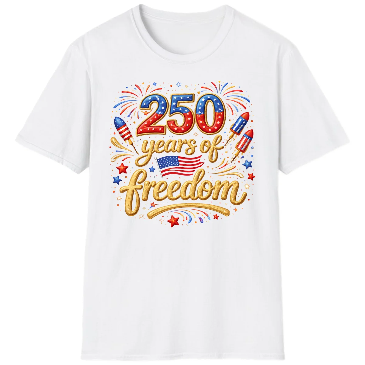 America 250th Anniversary Freedom Celebration T-Shirt in White