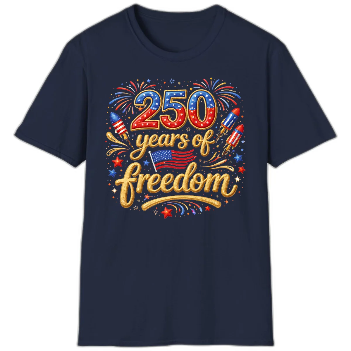 America 250th Anniversary Freedom Celebration T-Shirt in Navy